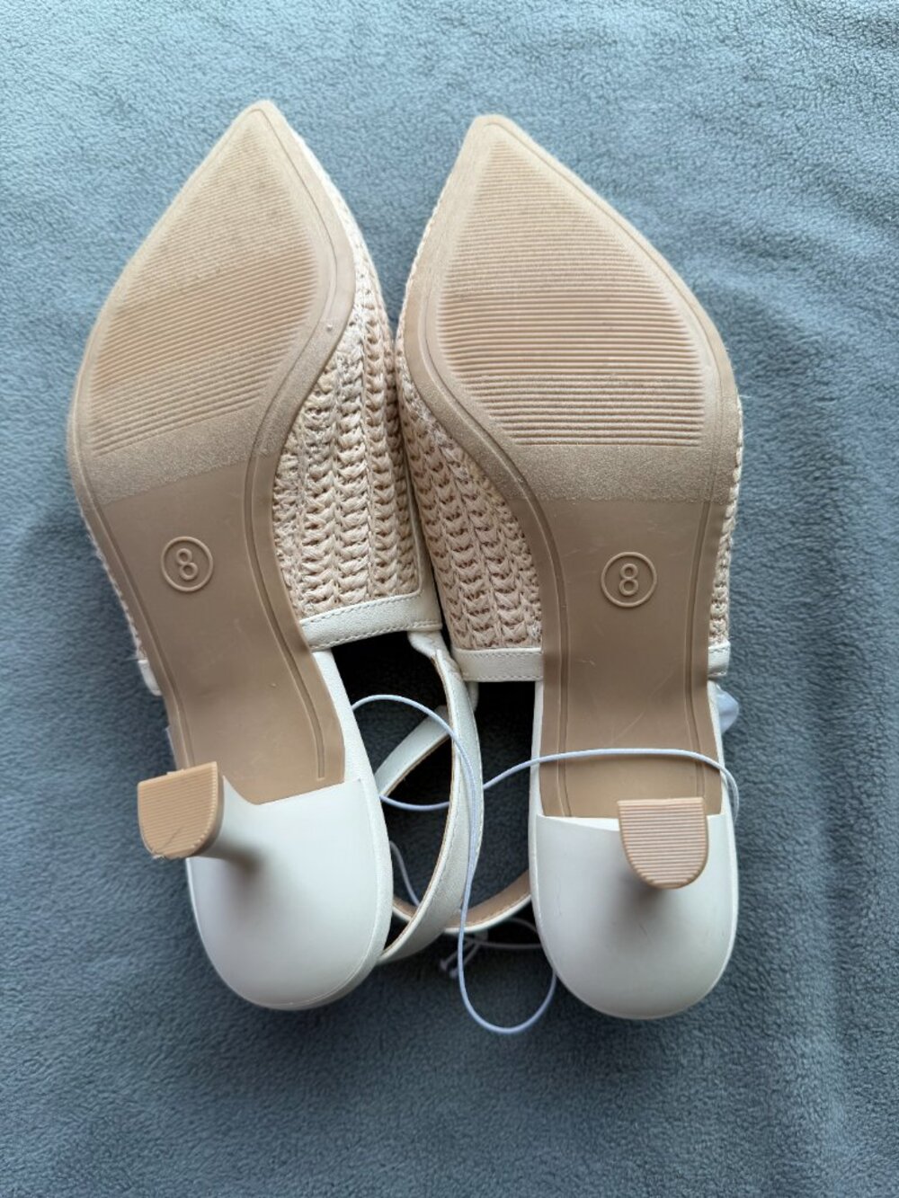 Women's Milan Raffia Slingback Heels - A New Day 8 - Picture 4 of 7